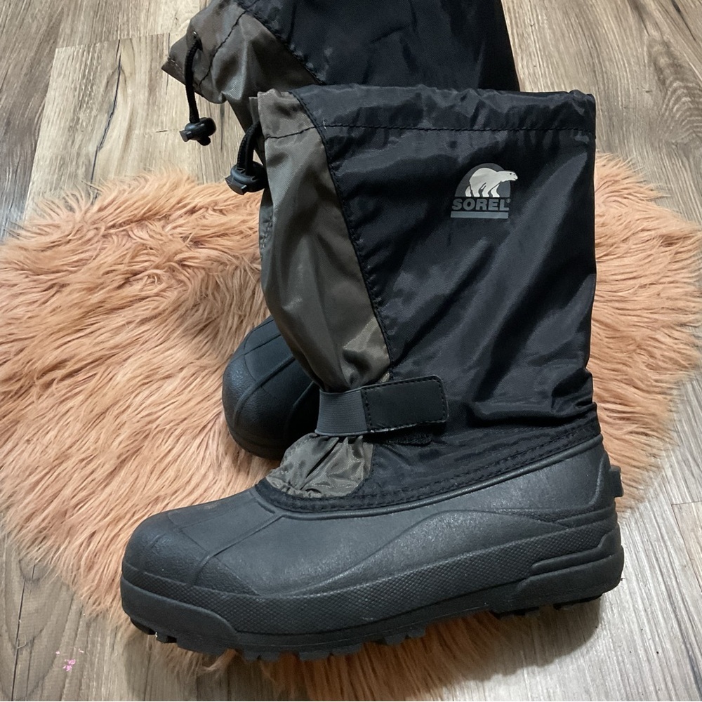 Sorel Black Brown Snow Boots Size 6
